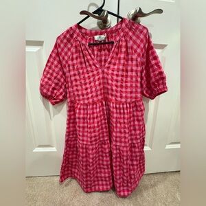 Vineyard Vines Red and Pink Gingham Harbor Mini Dress XS